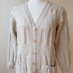 Les Copains Cablecardigan Sweater Beige 100% Lama… - image 1